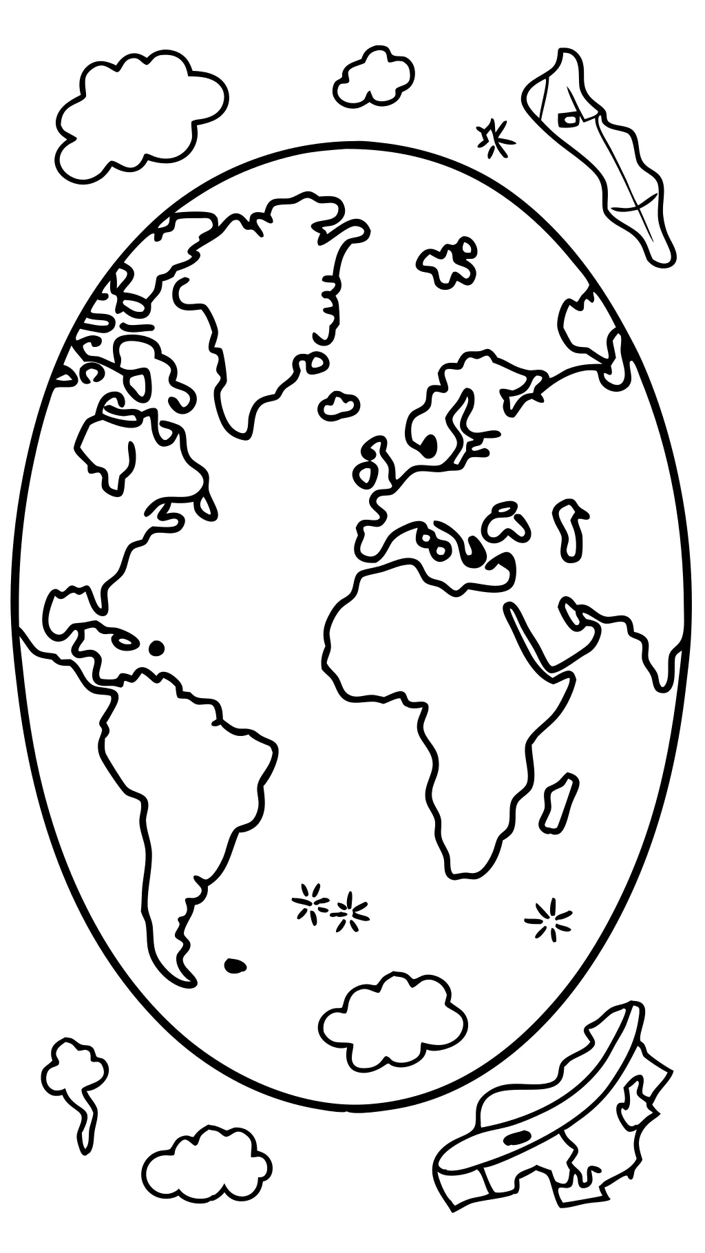 coloriages de la carte du monde